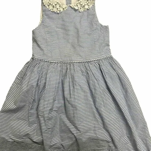 Girls Polo Ralph Lauren Formal Blue Seersucker Spring Or Summer Dress Size 4 - Picture 1 of 5